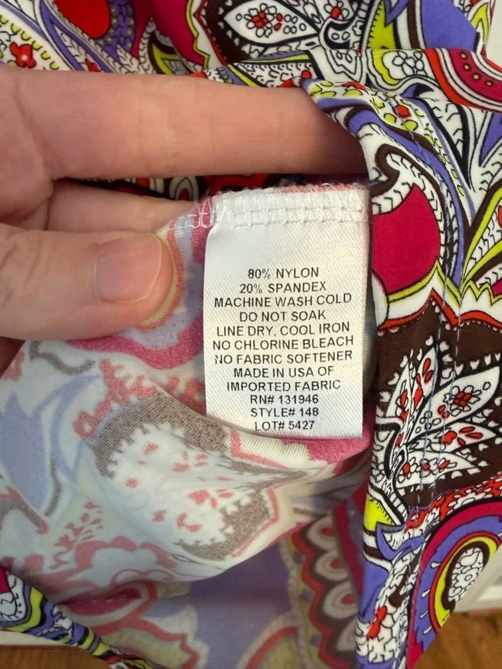 Jude Connally Pink Orange Paisley Floral Print Knit Fit Flare Mini Dress Small - Picture 3 of 10